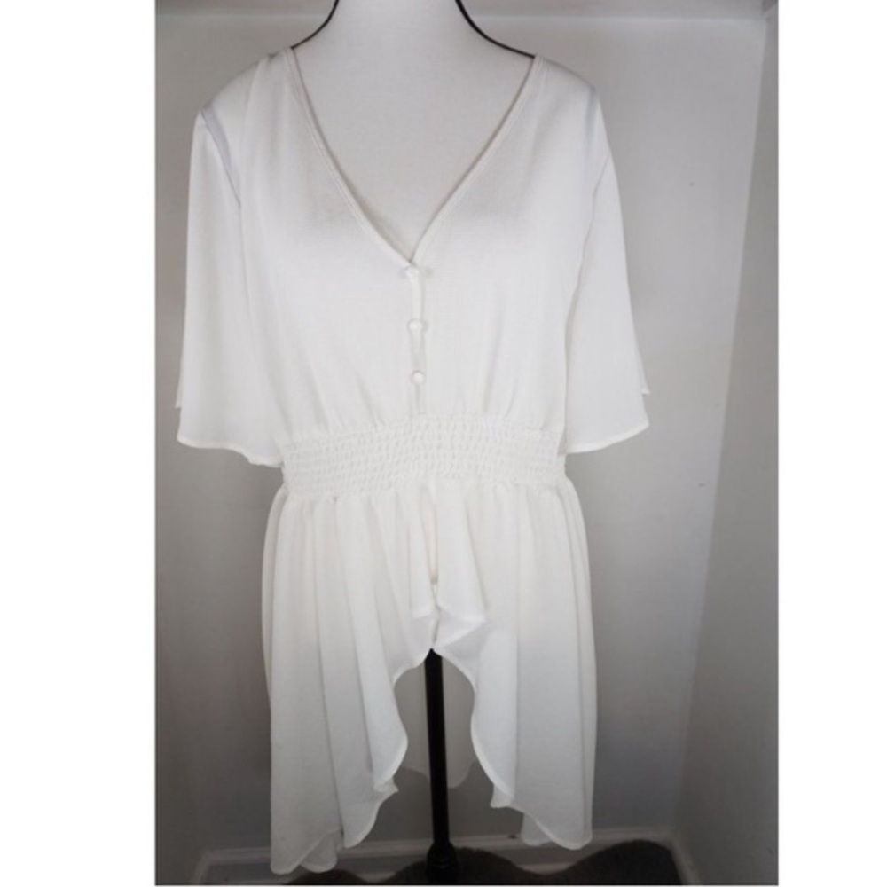 K Jordan Classic White Top, Tunic, XL, NWOT